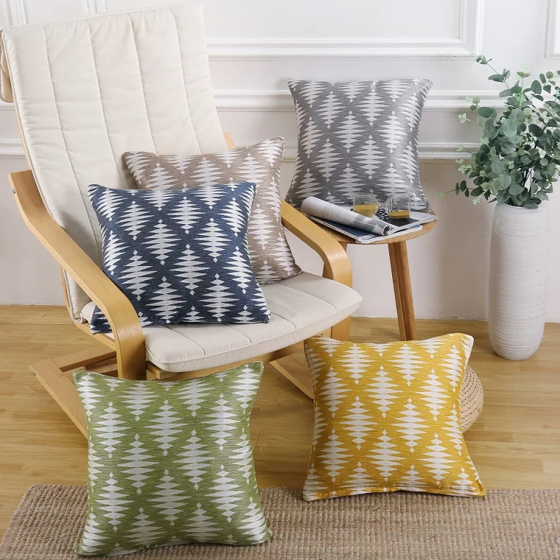 

Linen/Cotton Geometric Pillow case 45*45cm Cushion Cover Christmas Home Sofa Decor fronha da almofada Housse de coussin Kissenbe