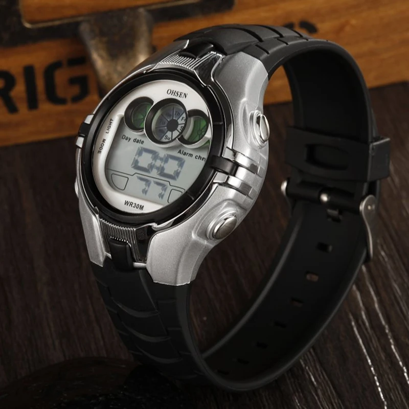 Детские спортивные часы Montre Enfant OHSEN для мальчиков и девочек белые Наручные