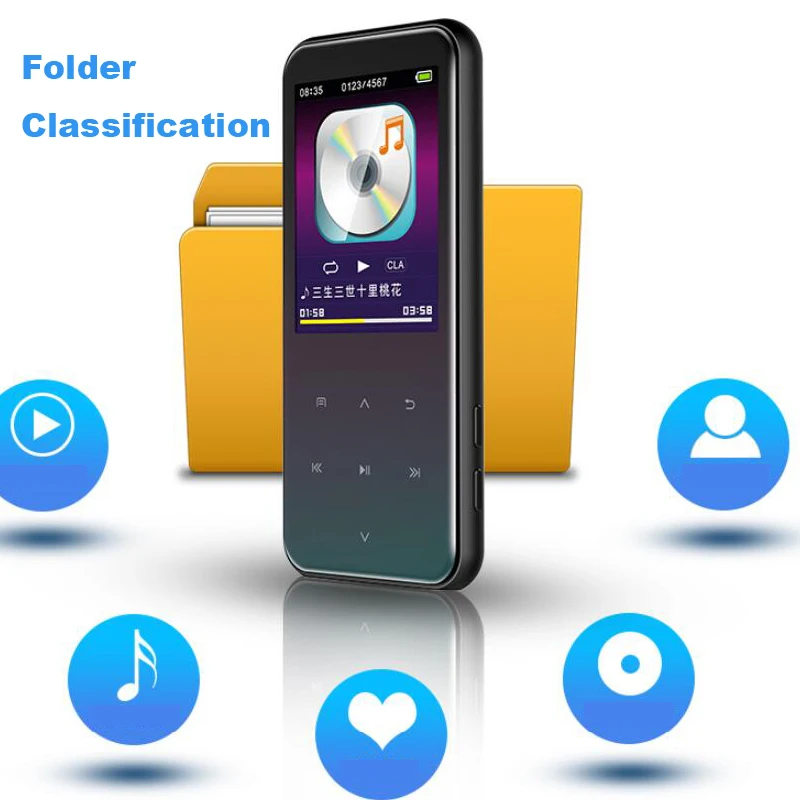 Портативный цифровой MP3 плеер Bluetoth, Hi-Fi, Mp3 бег кабель+ кабель Micro USB диктофон Сенсорный экран Поддержка 24 языков
