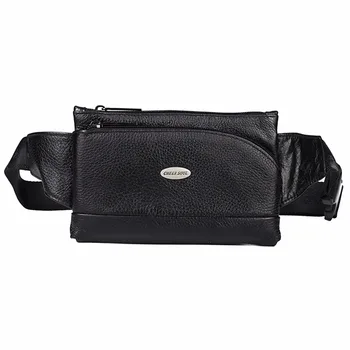 

Genuine Leather Men Fanny Waist Belt Bag Hip Bum Purse Bags Travel Male Real Cowhide Cell Mobile Phone Case Sling Chest Pack