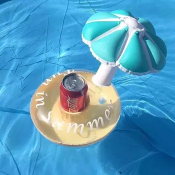 

2016 Summer Bath Toys Cute Drink Can Holder PVC Inflatable Floating Toy Swimming Pool Bathroom Beach Water Toys Free Shipping