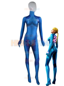 

Samus Aran Zero Suit Morph Girl Costume 3D Printed the most same superhero zentai suit