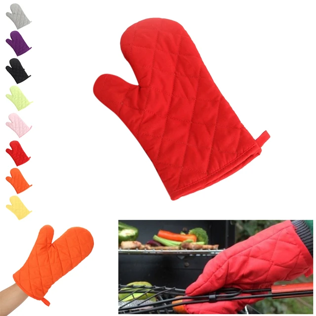 Gants de cuisine en silicone Gants de cuisine antidérapants Résistant aux  hautes températures 2 doigts de long deco manique Vert