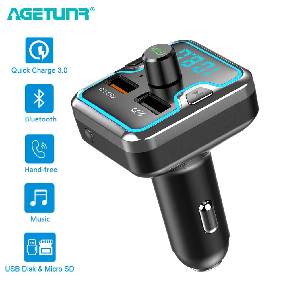 Автомобильный комплект громкой связи AGETUNR T45 с Bluetooth автомобильный Mp3 музыкальный