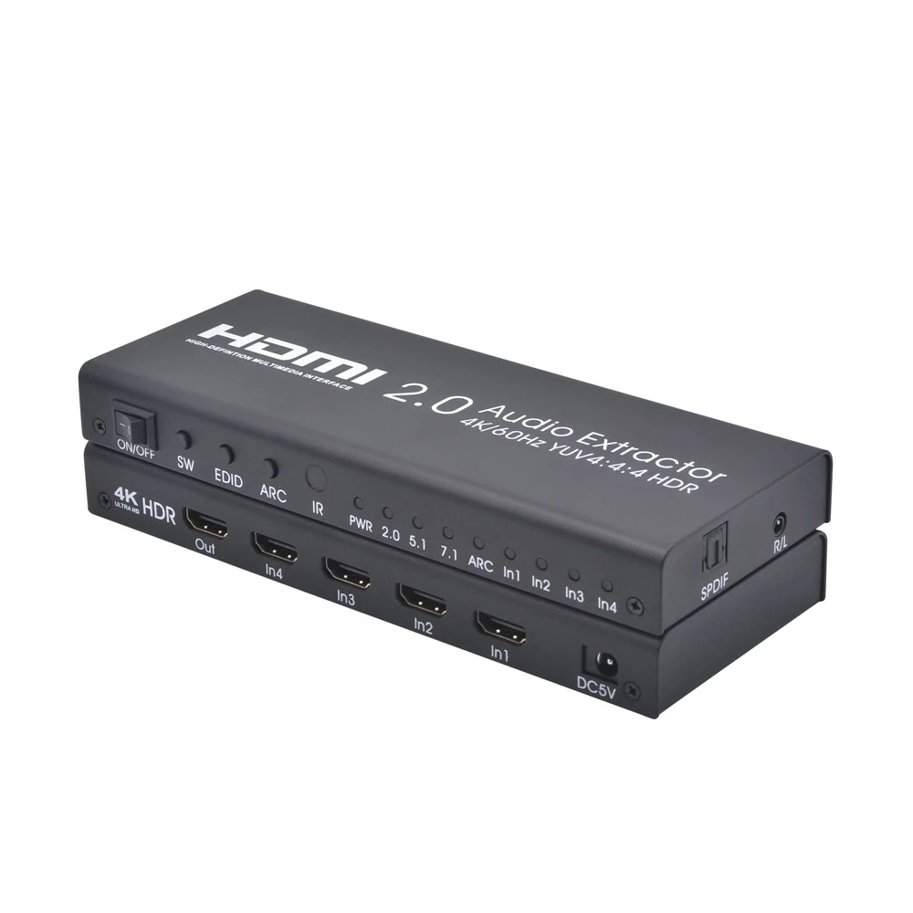 HDM2.0 аудио сплиттер HD 4 в 1 выход с разъединением HDMI коммутатор 4K60Hz AYSA-41V20 черный |