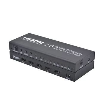 

HDM2.0 audio splitter HD 4 in 1 out with audio separation HDMI switcher 4K60Hz AYSA-41V20 black