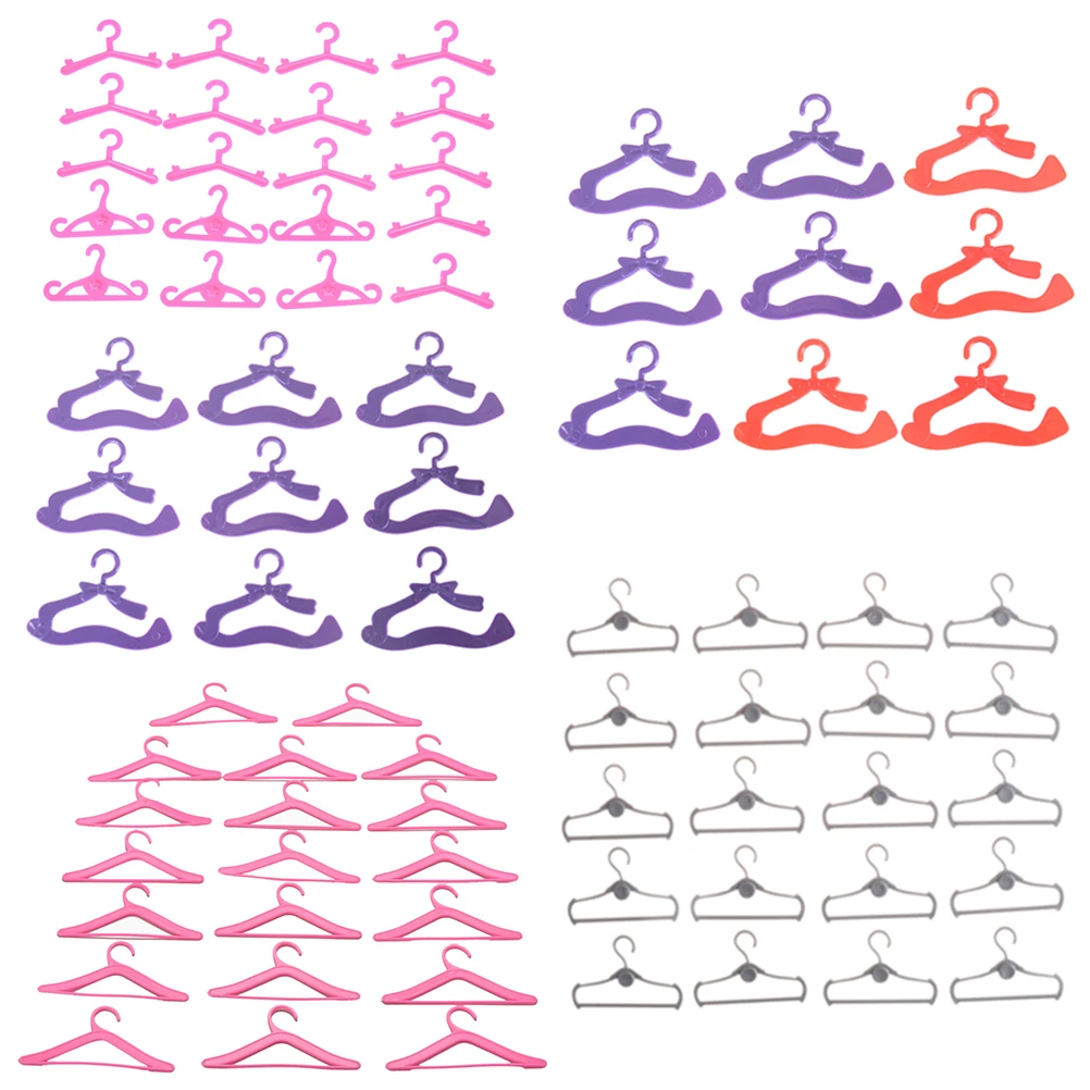 20 Pcs/lot Dress Clothes Hangers For Barbie Doll Plastic Clothes Hangers Accessories Dollhouse Prop Toys Best Girls Gift 20 Pcs/lot Dress Clothes Hangers For Barbie Doll Plastic Clothes Hangers Accessories Dollhouse Prop Toys Best Girls Gift
