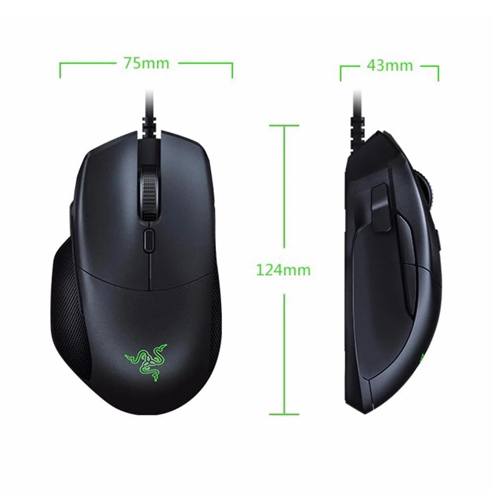 Razer Basilisk Эфирная Проводная игровая мышь 6400 dpi оптический сенсор эргономичная Chroma RGB подсветка 7 программируемая кнопка для геймера