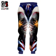 OGKB американский флаг-Орел 3D бегунов брюки для мужчин/wo мужские повседневные свободные брюки Одежда для унисекс хип хоп Pantalon Homme