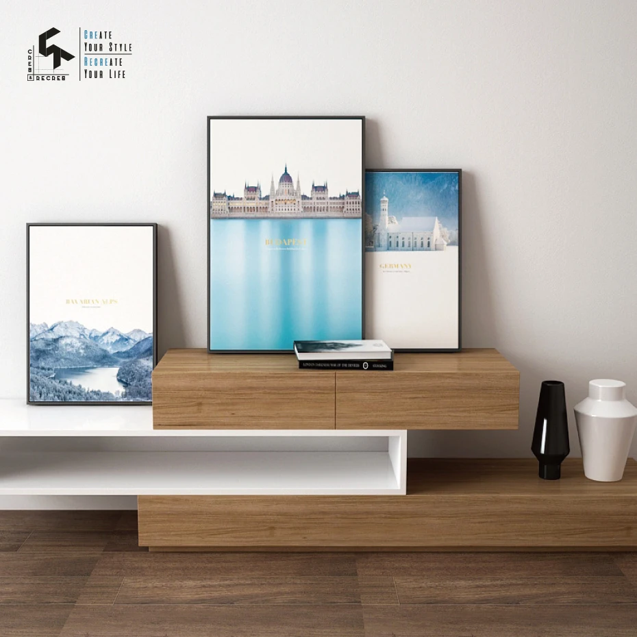 

CREATE&RECREATE Nordic Poster Landscape Mountain Posters And Prints Wall Art Canvas Painting Decoration Pictures CR1810111001