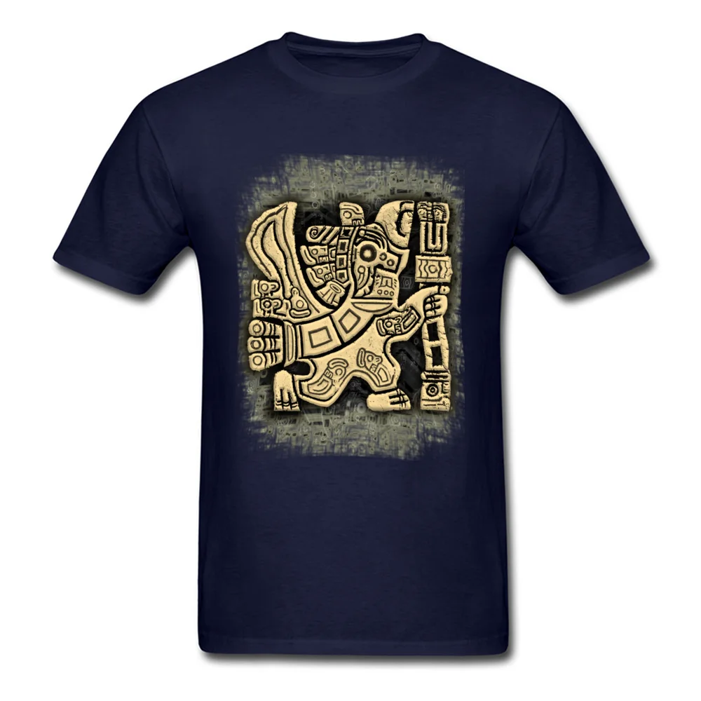 Family Aztec Eagle Warrior Crazy T Shirts Crew Neck Cotton Men Tops Shirts Short Sleeve Summer Fall Crazy Sweatshirts Aztec Eagle Warrior navy
