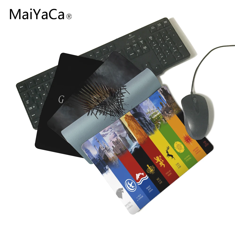 MaiYaCa Игра престолов Противоскользящий прямоугольник Коврик для мыши поддержка клиентов 220 мм x 180 мм x 2 мм and250mmx290mmx2mm