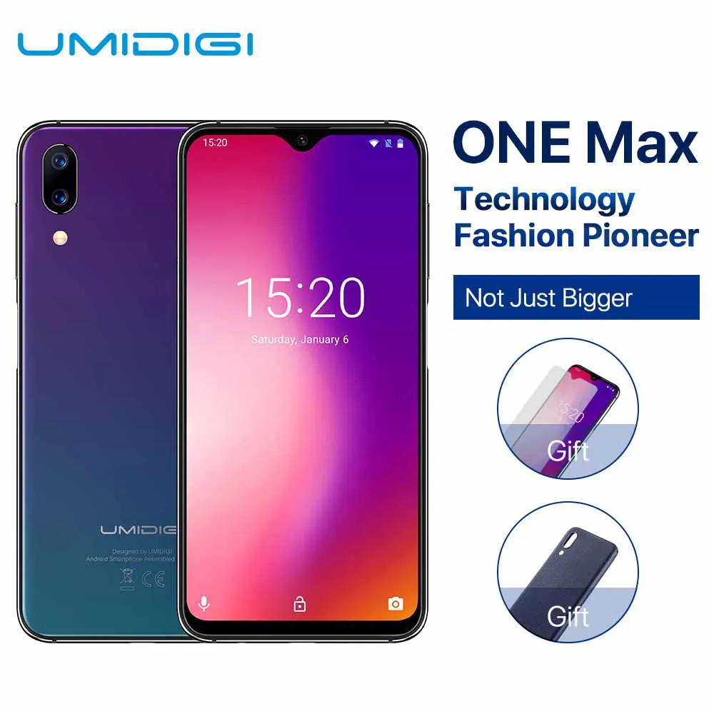 Глобальная версия UMIDIGI ONE MAX 4G ram 128GB rom мобильный телефон Helio P23 Android 8 1 Беспроводная