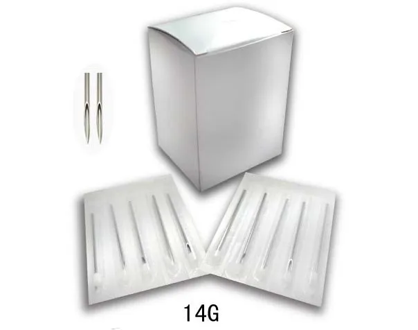 200 шт. одноразовые иглы для пирсинга носа и ушей 12 г 14 16 18 20 г|piercing aiguille|aiguilles