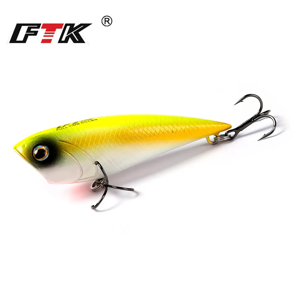 

FTK 1pc Popper Fishing lure Wobblers 70mm 7g Floating Crankbait Topwater Artificial Hard Bait Pesca Carp Pike Fishing Tackle