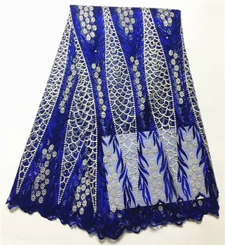 

Rushed nigerian lace fabrics for wedding 2018 latest lace fabric with pearls embroidery french lace fabric 5yards