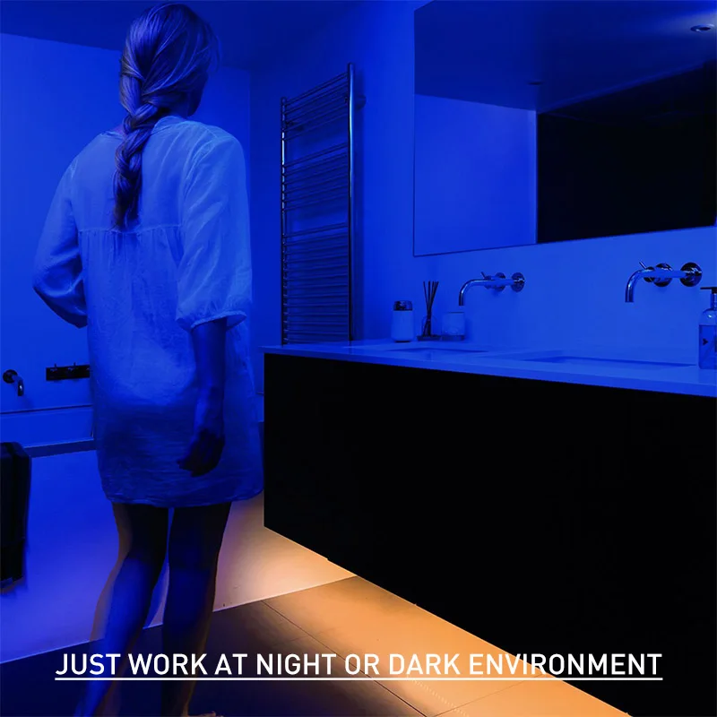  0.5m-3m USB Motion Sensor LED Strip Light Cupboard Wardrobe Bed Lamp Waterproof IP65 Warm White Fle