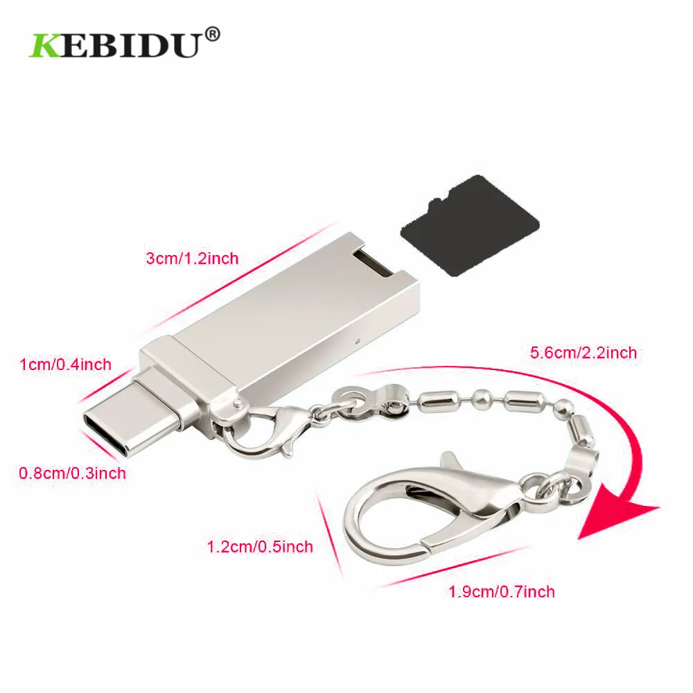 KEBIDU новейший 1 шт. брелок кабель USB Type C адаптер OTG Micro конвертер для телефона Huawei Xiao
