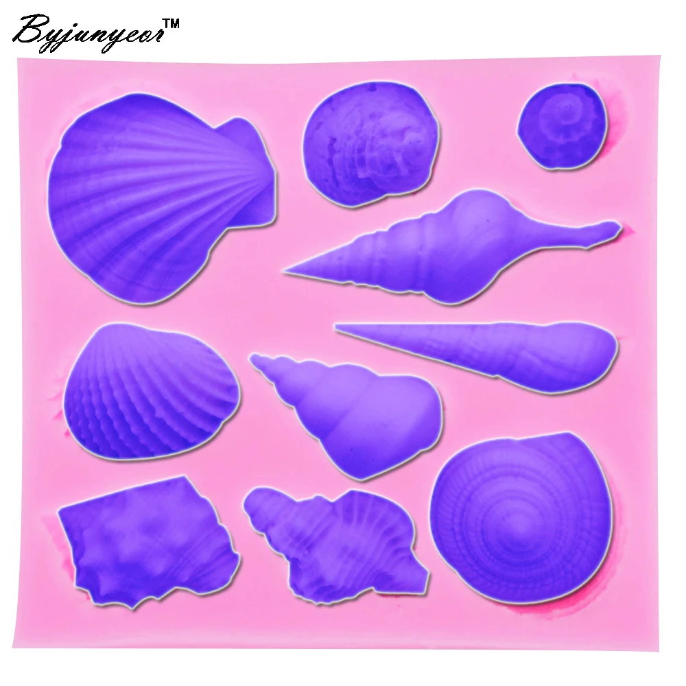 

Byjunyeor M059 Sea Life Silicone Mold Fondant Gunpaste Cake Decorating Tool Cake Mold Shells Starfish Shape