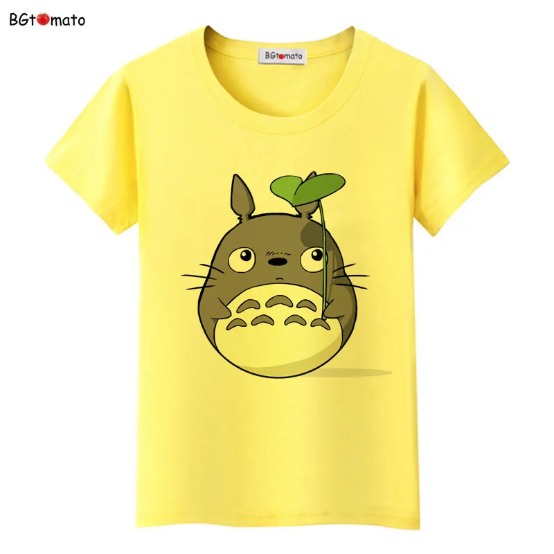 BGtomato знаменитый мультфильм Тоторо футболки для женщин супер милая кошка рубашки