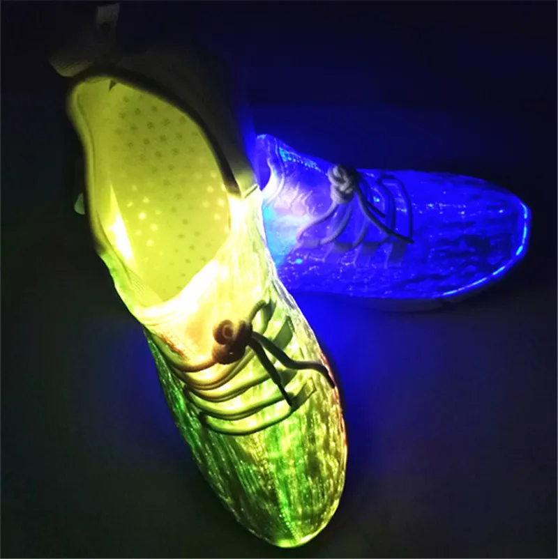 Size 25-46 New Summer Led Fiber Optic Shoes for girls boys men women USB Recharge glowing Sneakers Man light up shoes12