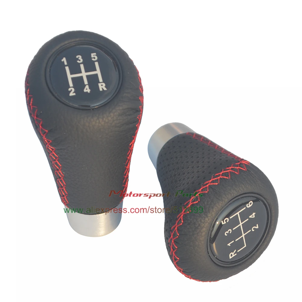 Leather Car Shift Knob 5MT Manual Gear Shift Knob 6 Speed Racing Gear