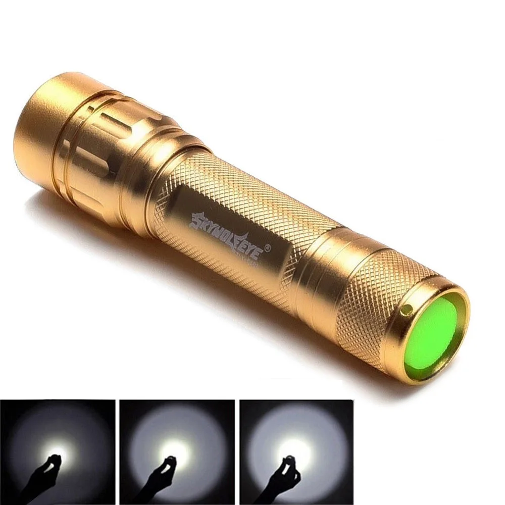 

Flashlight Torch Zoomable 500 Lumen 3 Modes XPE Q5 LED Focus 18650 Gold Lamp Flashlight for Camping / Hiking / Outdoor Activity