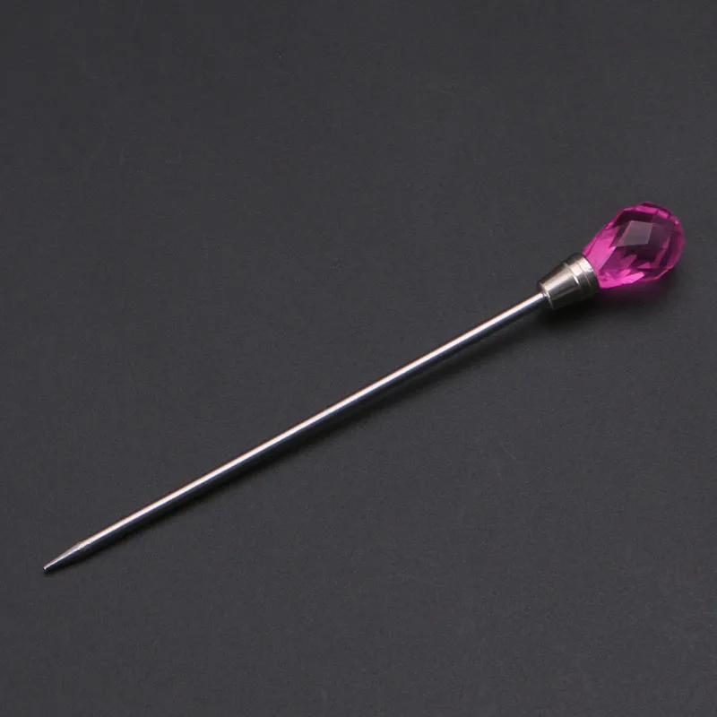 1 шт. для дизайна ногтей из нержавеющей стали ложка шпатель драгоценный камень кристалл порошок Маникюрный Инструмент - Цвет: Needle Hot pink