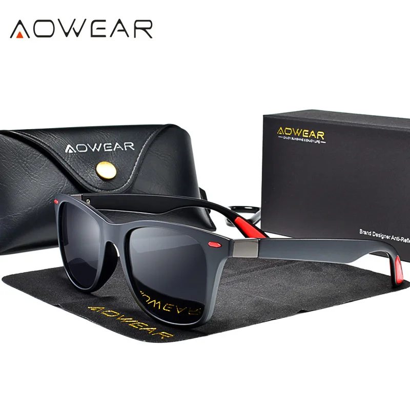 Солнцезащитные очки AOWEAR 2018 мужские и женские поляризационные Квадратные с