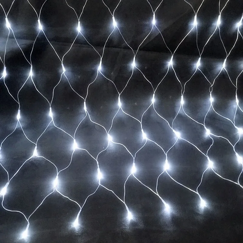 

New Christmas LED String Fairy Lights Net Mesh Curtain Xmas Wedding Party Outdoor Indoor Waterproof Lamp EU Plug Lighting HR