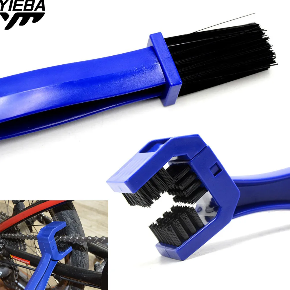 1x Bicycle Blue Chain Cleaner Wheel Brushes Scrubber Hand Tools For Honda Yamaha