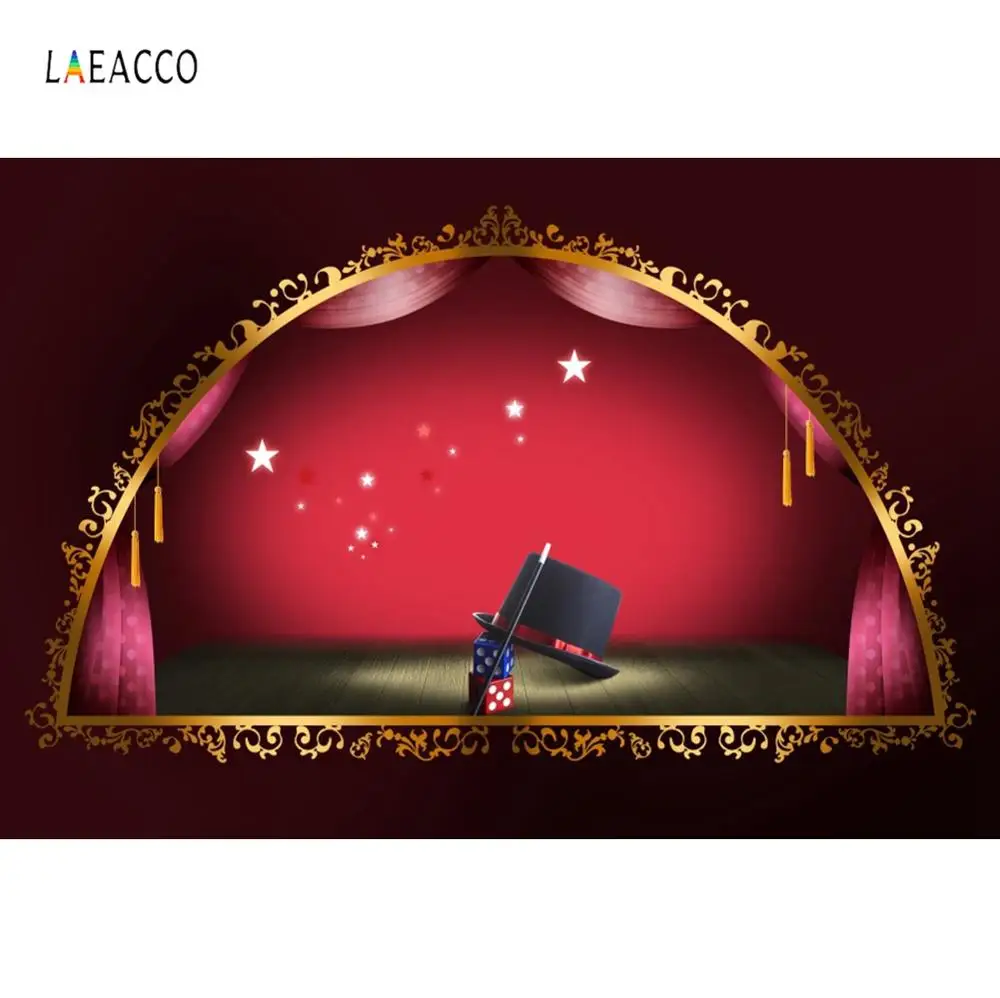 

Laeacco Photo Backgrounds Baby Circus Cruise Red Curtain Crown Dice Baby Party Portrait Photography Backdrops For Photo Studio