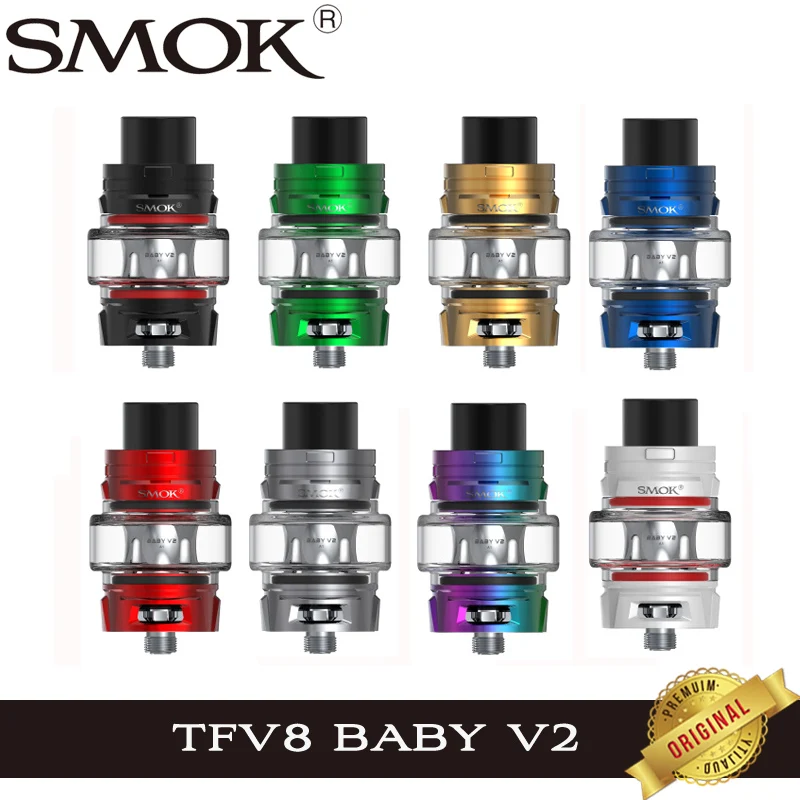 

Original SMOK TFV8 Baby V2 Tank 5ML Electronic Cigarette Atomizer with Baby V2 A1 A2 Coils Max Mesh Vaporizer VS TFV12 Prince
