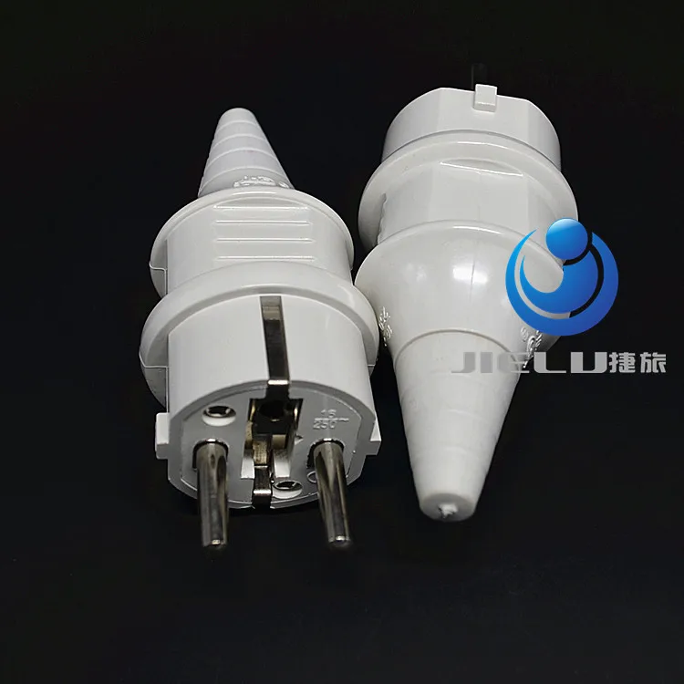 

250V 16A White Color,Schuko Type F European 4.8mm Pin Rewireable Power Plug Max,50 pcs