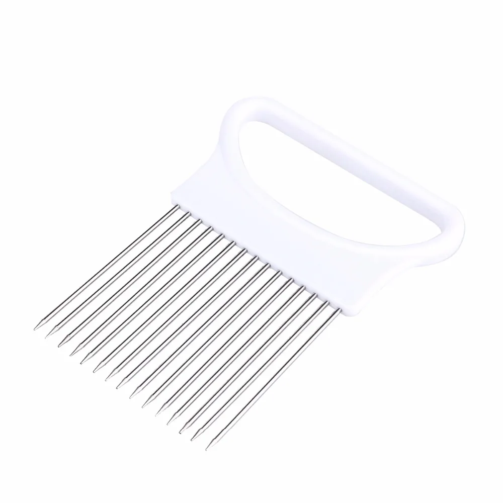 Easy Cut Onion Holder Stainless Steel Onion Tomato Slicer Vegetable Cutter Safety Cooking Tools Kitchen Gadgets Kitchen