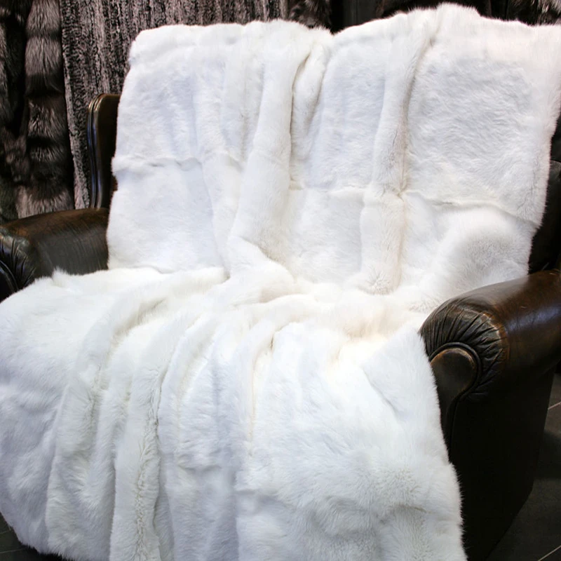 Rabbit Blanket Blankets Fur White Rabbit Fur Blanket Real Rabbit