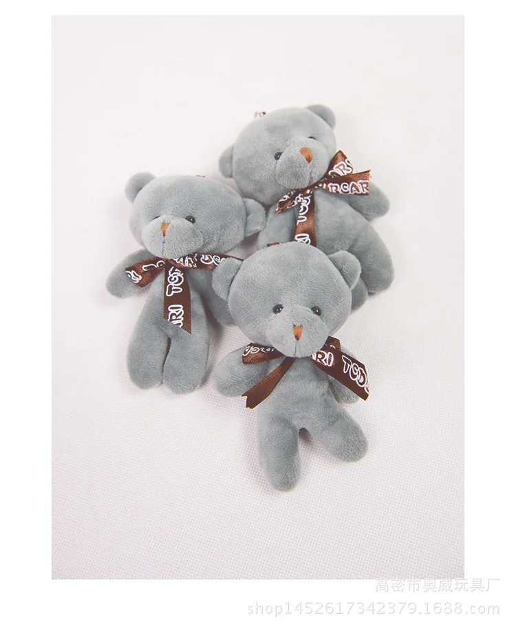 В Корейском стиле с изображением медведя 10/20 штук(12 см); прекрасные небольшие изысканные кулон плюшевая игрушка мишка, Букеты свадебные животных Мягкие плюшевые куклы брелок подарок для девочки