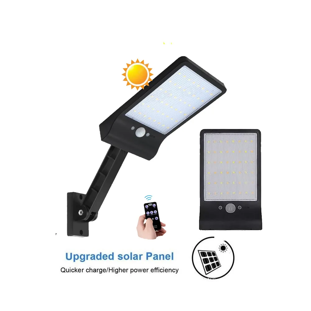 

remote control rotate bracket solar street light new 48 LED 500 LM Outdoor LED Solar Power Street Wall Lamp PIR Motion Sensor Ga