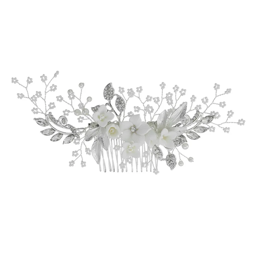 

1PC New Korean Handmade Ceramic Flowers Bridal Wedding Hair Combs Hair Ornaments Women Headpiece Headwear Hair Accessories