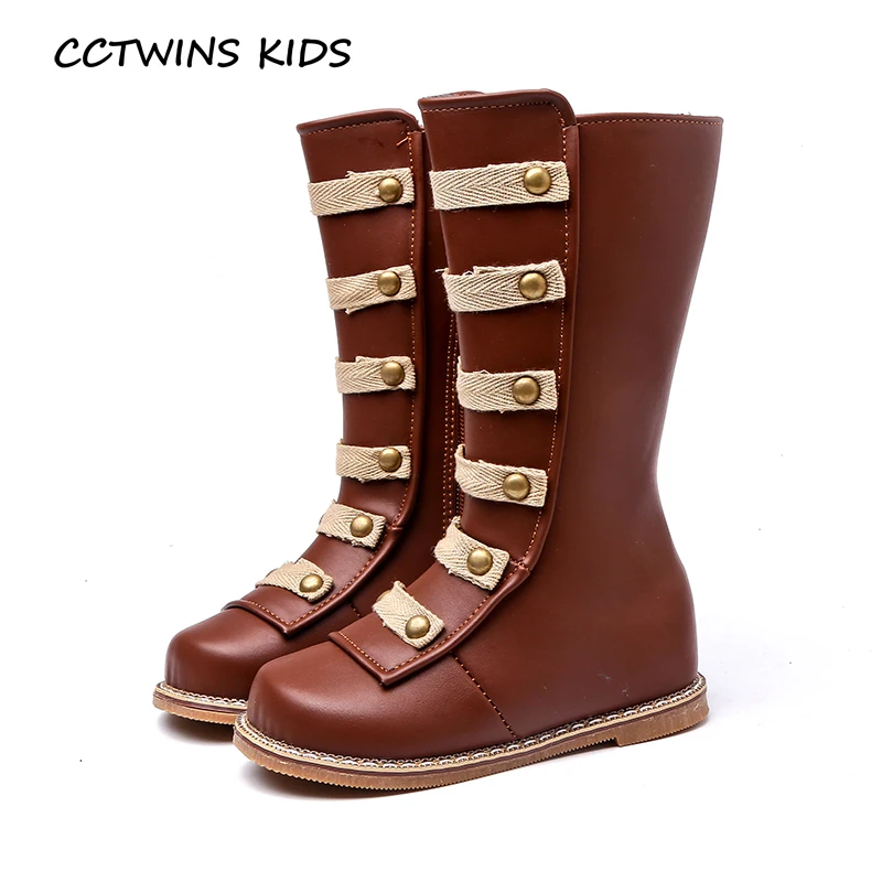 

CCTWINS KIDS 2018 Winter New Children Brand High Boots Kid Fashion Warm Knee Boots Baby Girl Toddler Black Leisure Shoes H008