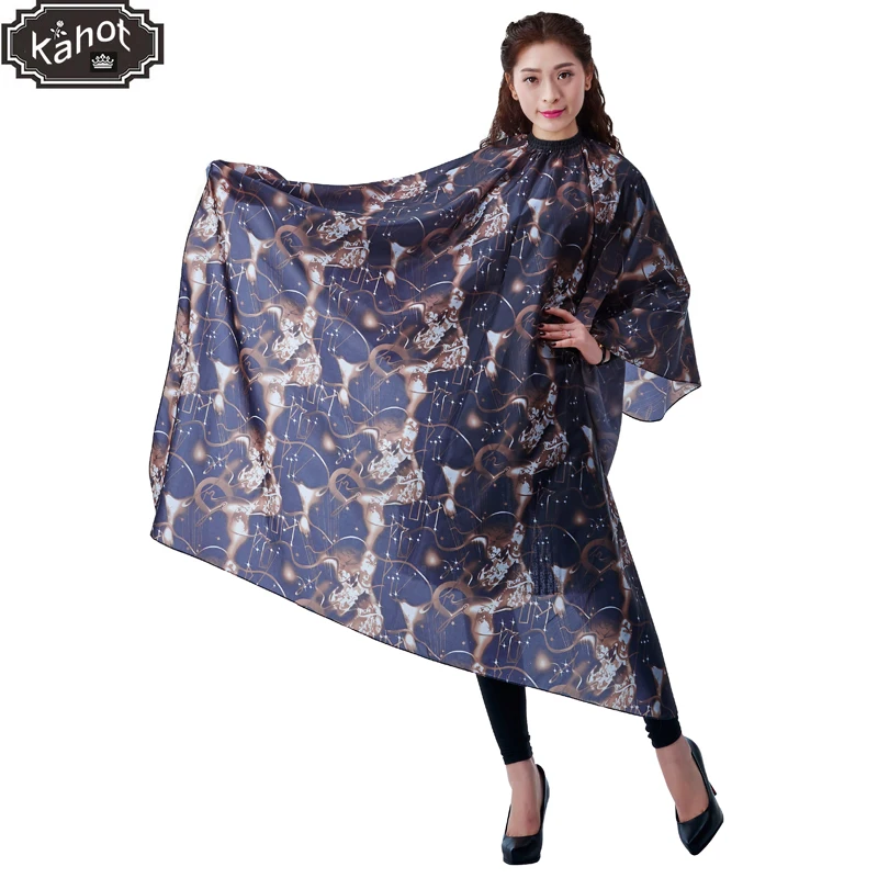 

Salon Professional Hair Styling Cape,Adult Hair Cutting Coloring Styling Waterproof Wai Cloth Floating Clouds Pattern Cape