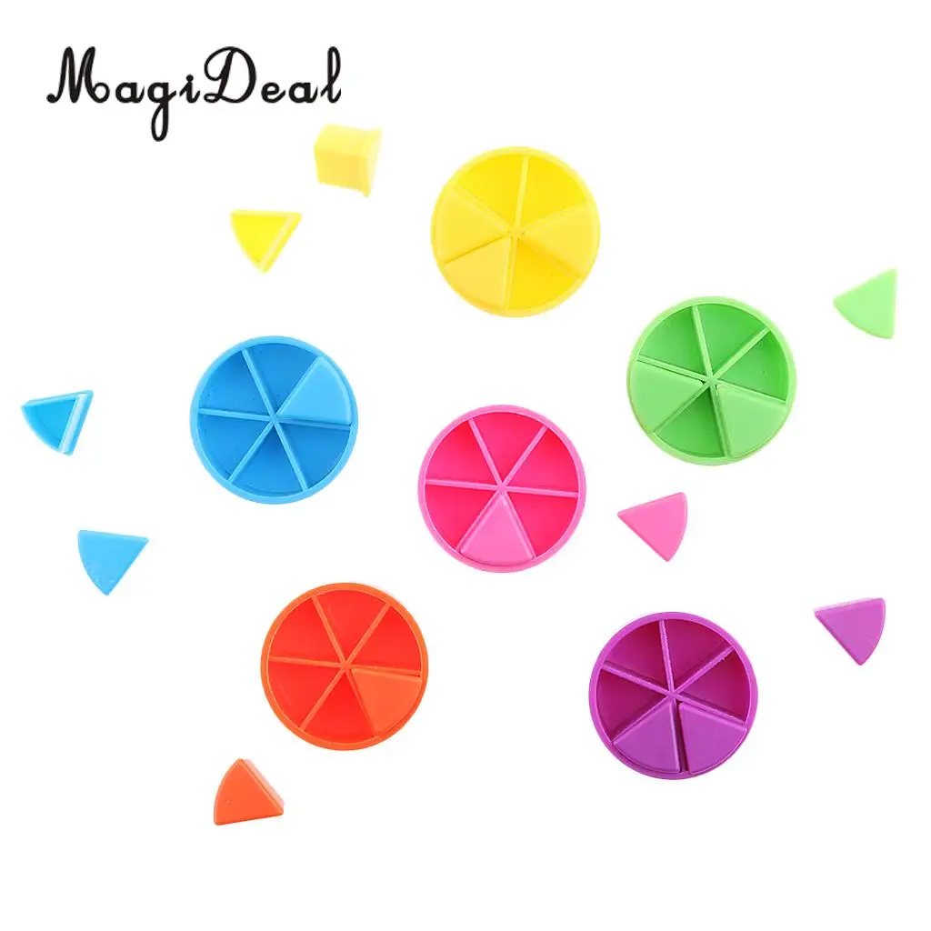 MagiDeal 42Pcs Trivial Pursuit Game Pieces Pie Wedges for Math Fractions Home Classroom School Arts Crafts Educational Tool Gift