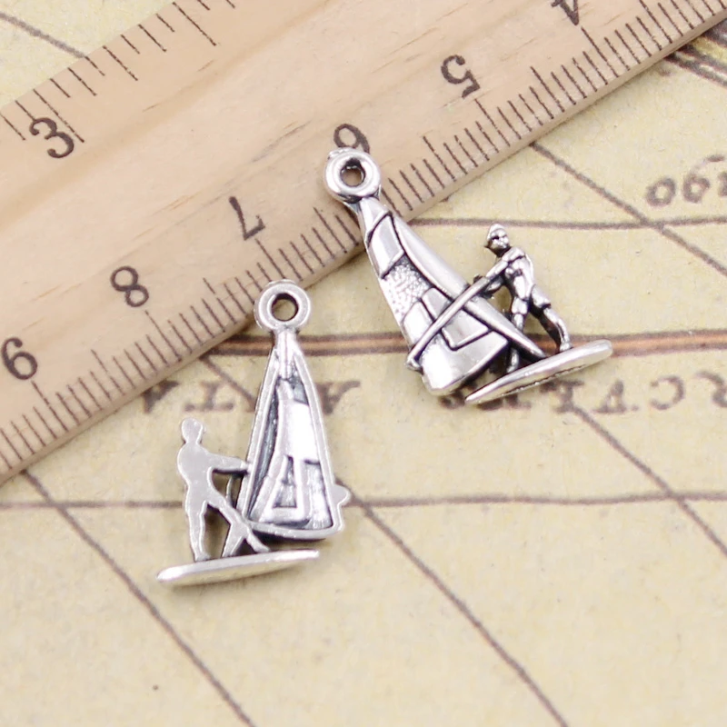 20pcs 매력 윈드 서핑 윈드 서핑 22x14mm 티벳 실버 컬러 펜던트 골동품 보..