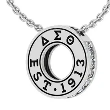 Круглый Серебро 925 DST est 1913 подвеска Цепочки и ожерелья с камнями Камни вокруг