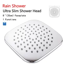 Дождевая Серебряная квадратная душевая головка для ванны насадка для душа дождь большая верхняя головка 8 дюймов ABS насадка