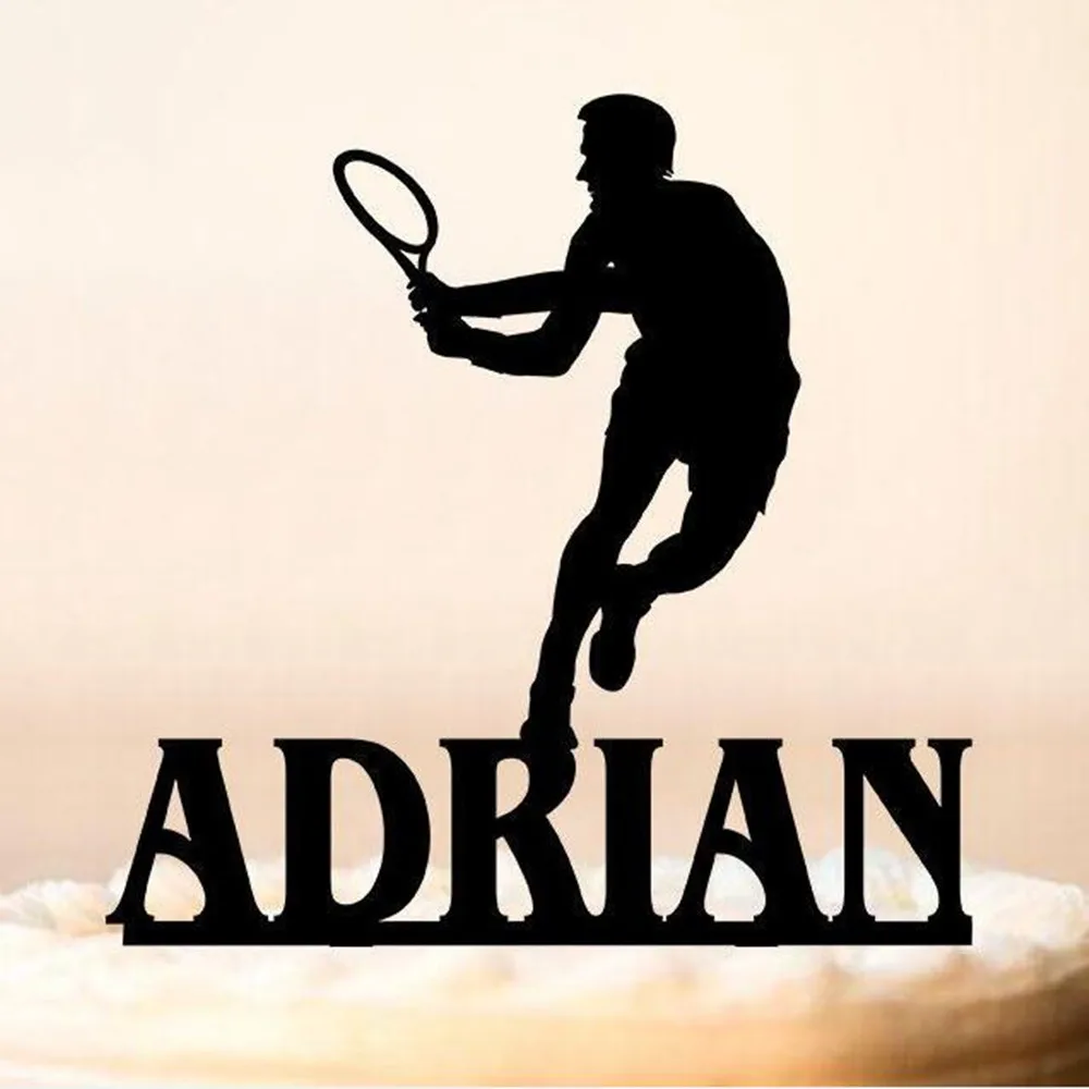 

Customized Cake Topper Sport Theme Cake Decoration Personalized Tennis Named Birthday Cake Topper Party Accessory Supplies