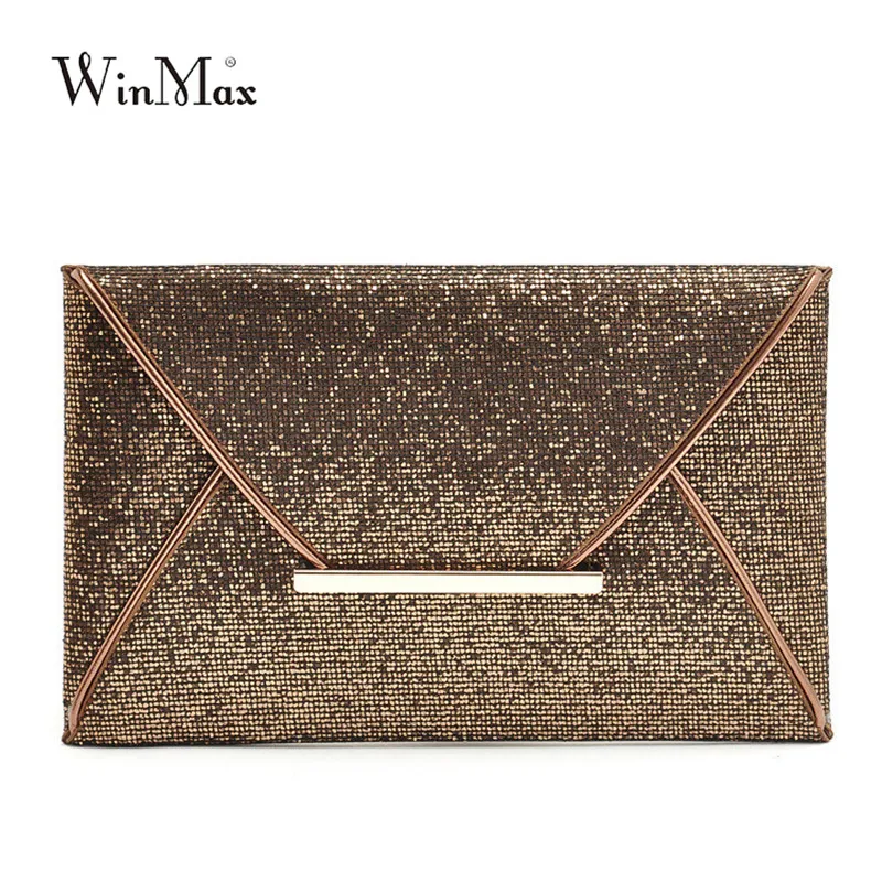 2016 New Fashion Women Evening Bags Party Clutch Bags Purses Female PU Sequined Hasp Envelop Bags Women Small Clutch Handbags