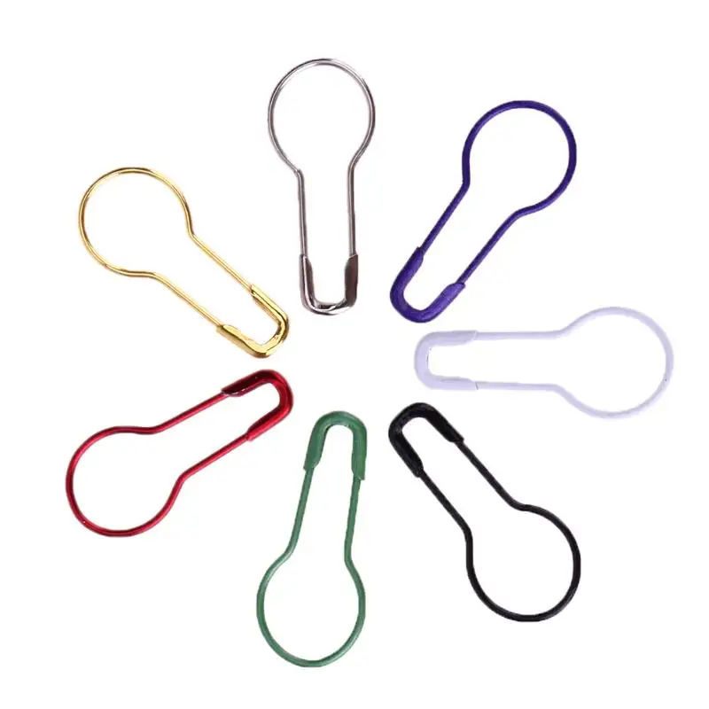 

100/300pcs Metal Pins Calabash Gourd Pear Shape Safety Metal Clips Knitting Stitch Marker Tag Hangtag Pins Fastener Craft DIY