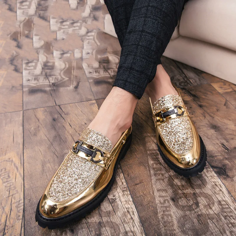 

2019 Thick Bottom Dress Shoes Plus Size Luxury Italian Style Fashion Men Formal Shoes Brand Men Bring Business Leather Shoes Men