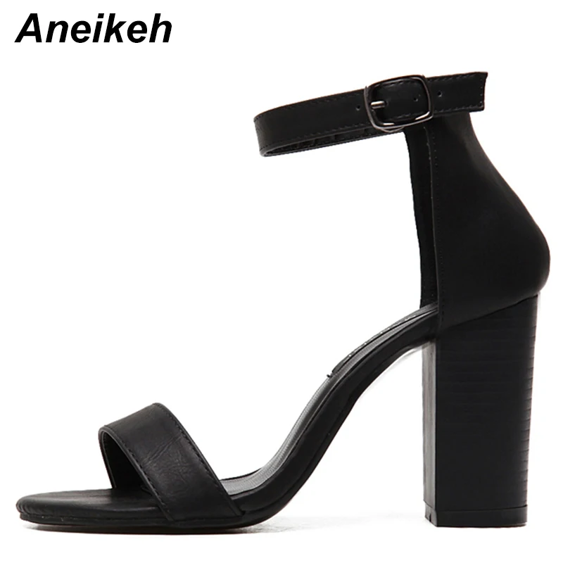 42 Gruesa De 35 Tamaño Las Correa Tobillo 2019 Verano Tacón Plus Aneikeh Sandalias Alto Mujeres Black Zapatos Bombas Negro CgwOqnwzt